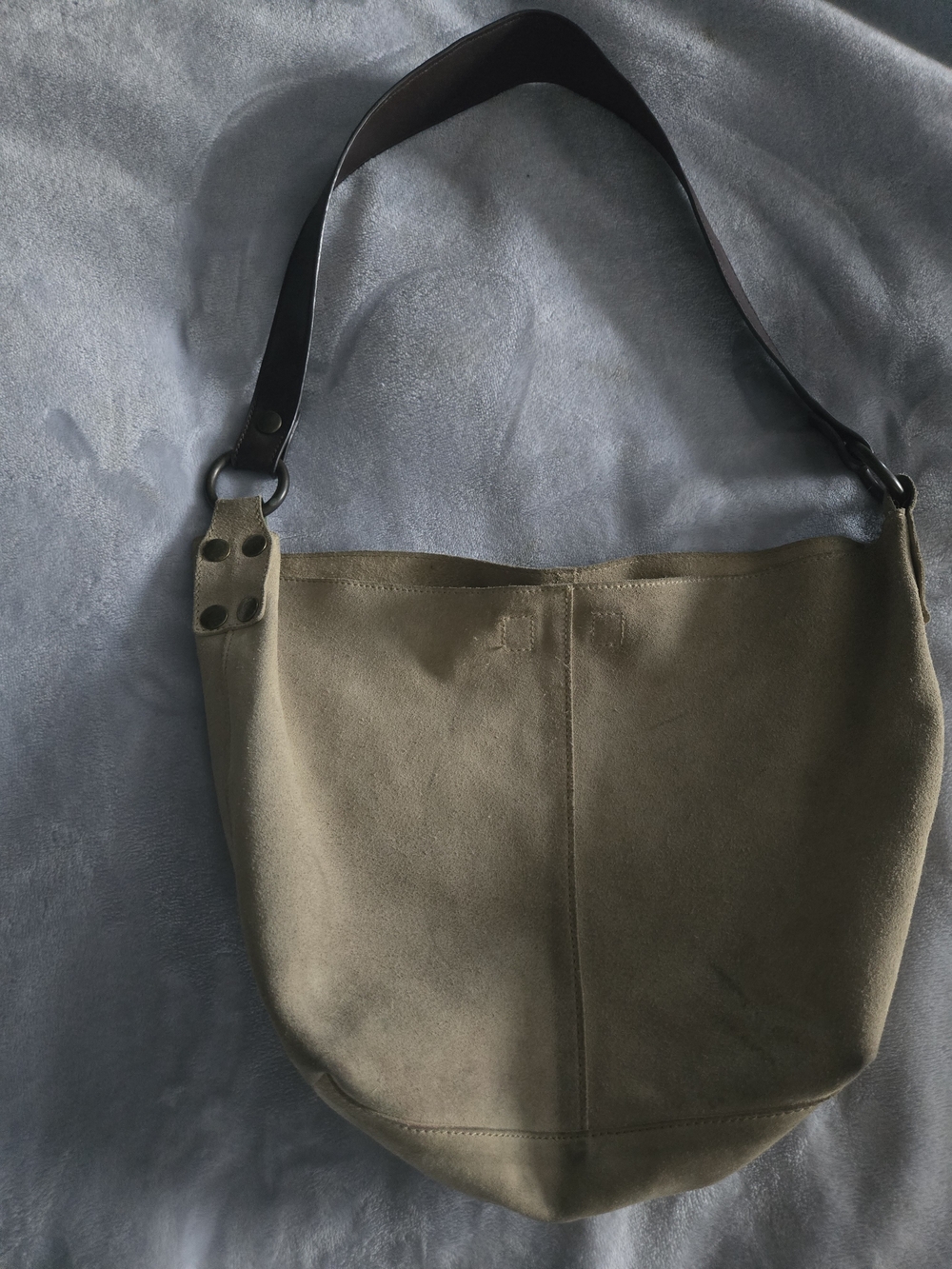 Tan Textured Hobo Shoulder Bag with Dark Brown Strap